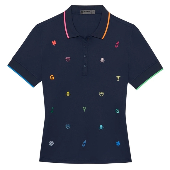 NWT Gfore Mini Icon Tech Pique Golf Polo Twilight - Picture 2 of 7